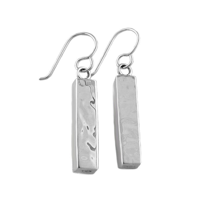 Square Prism Sterling Silver Dangle Earrings