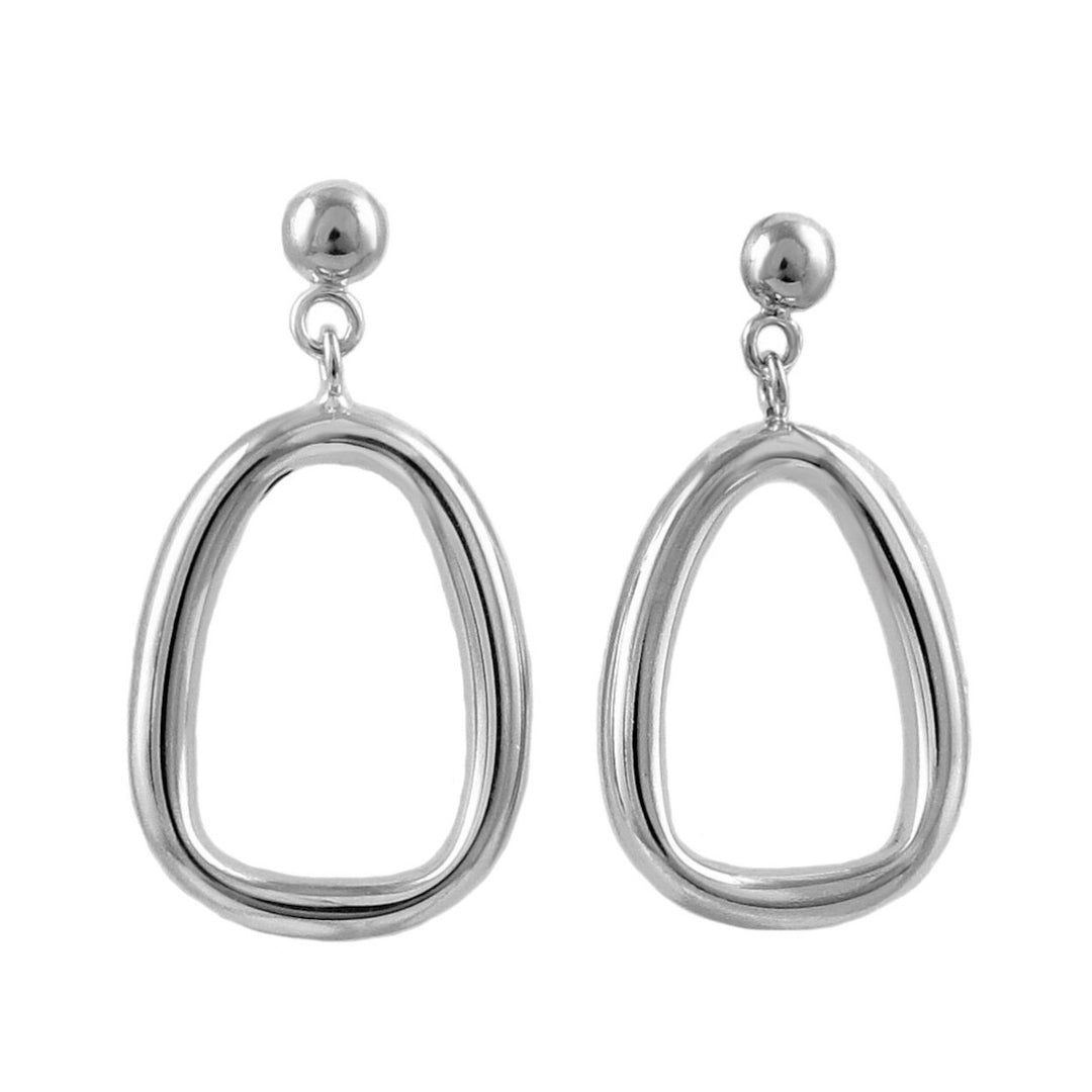 Wide Sterling Silver Tube Earrings