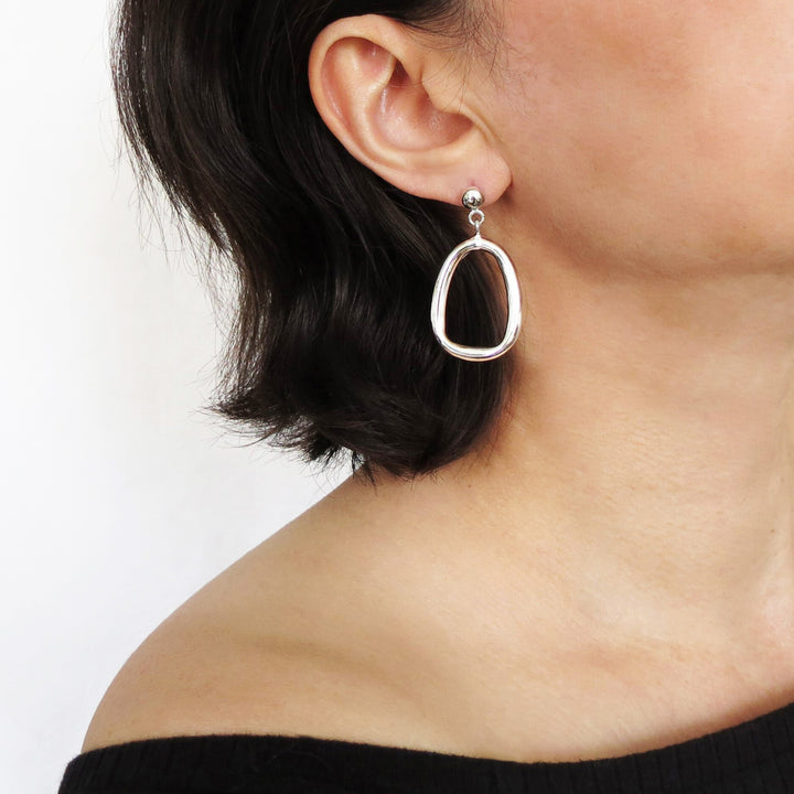 Wide Sterling Silver Tube Earrings