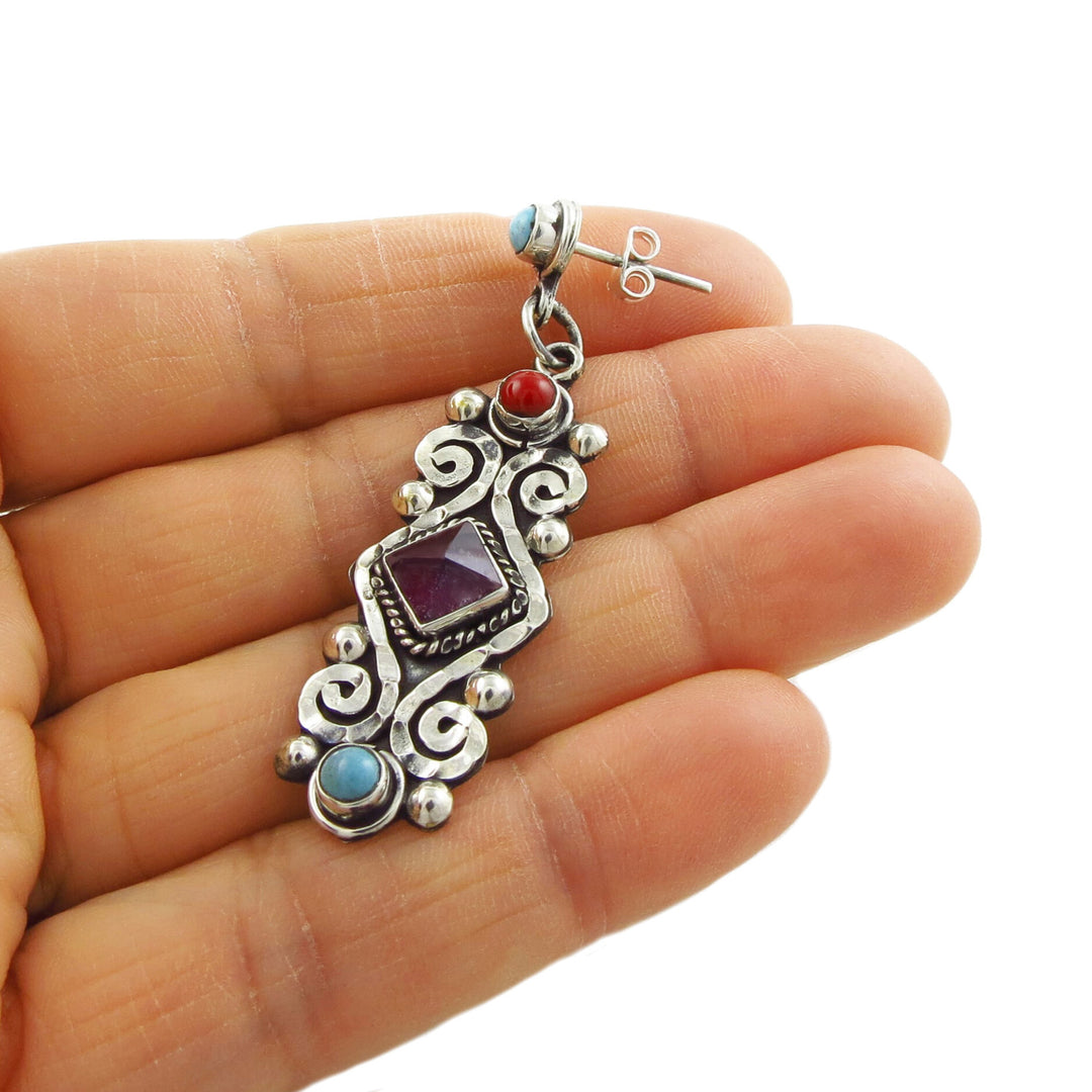 Sterling Silver Baroque Dangling Earrings