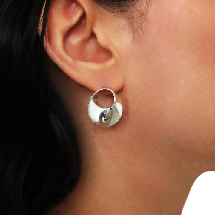 Mobius Circle 925 Sterling Silver Earrings