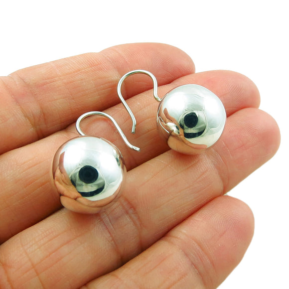 ASOS DESIGN hinge hoop earrings with sphere design in silver tone  ASOS