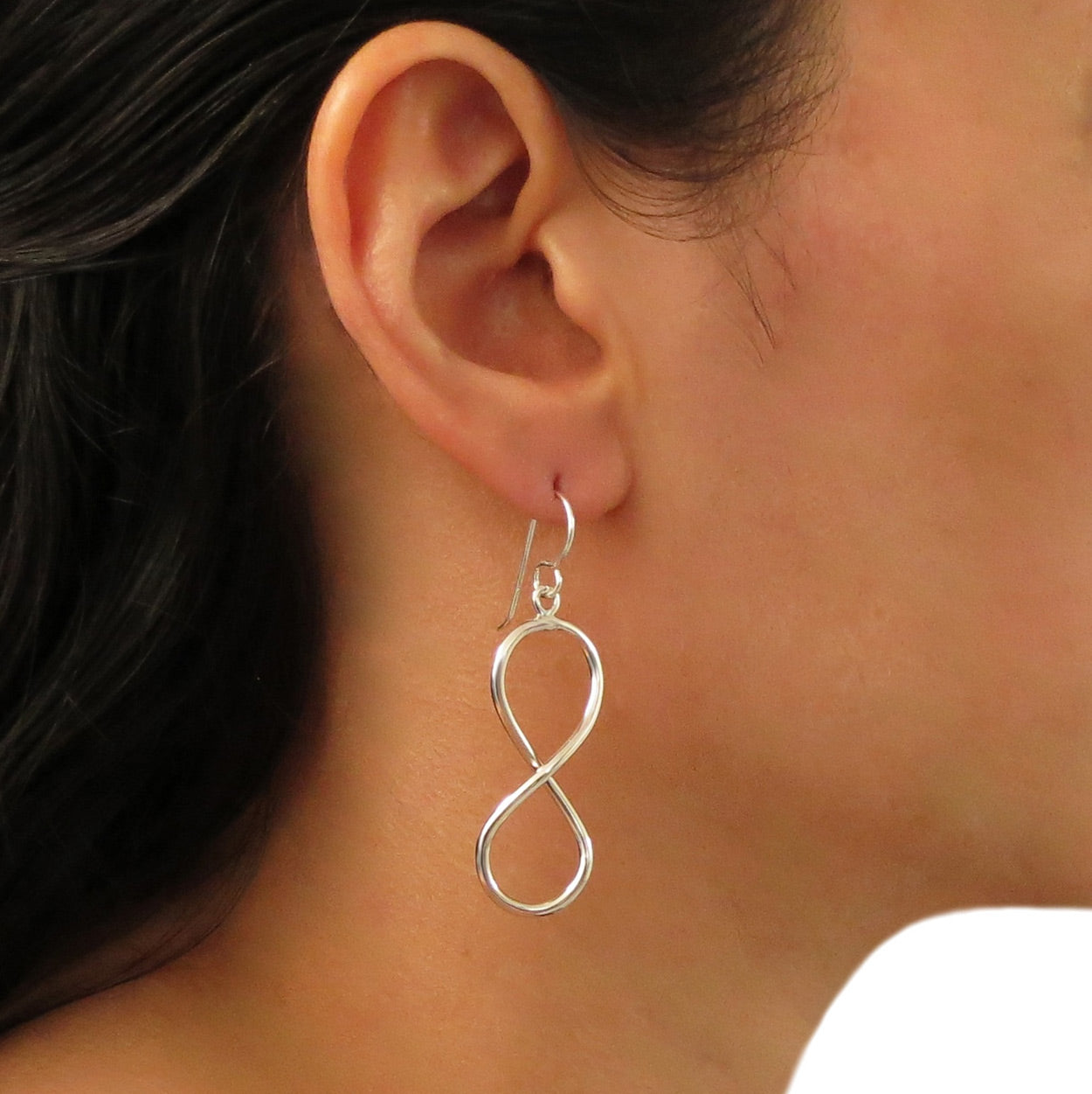 Sterling silver infinity hot sale hoop earrings