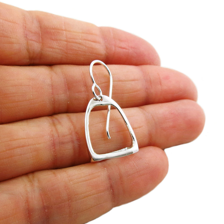 Solid 925 Silver Equestrian Horse Stirrup Earrings