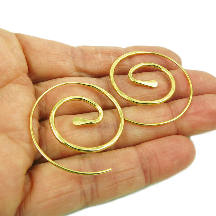 9ct Gold Plated Vermeil Spiral Threader Earrings