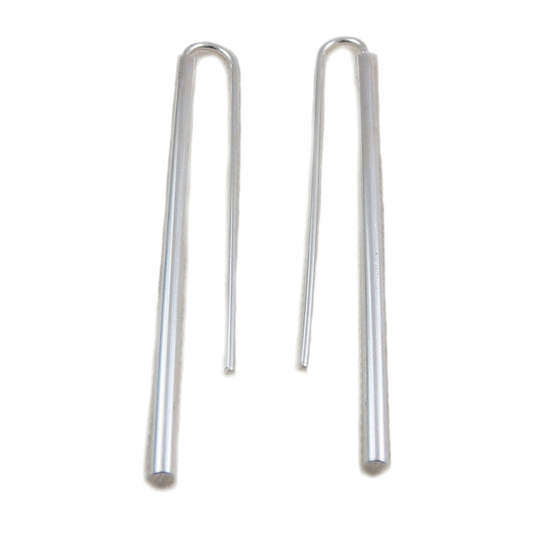 Long Handmade 925 Sterling Silver Threader Stick Drop Earrings