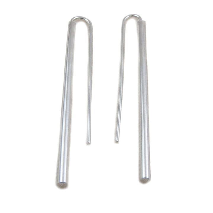 Long Handmade 925 Sterling Silver Threader Stick Drop Earrings