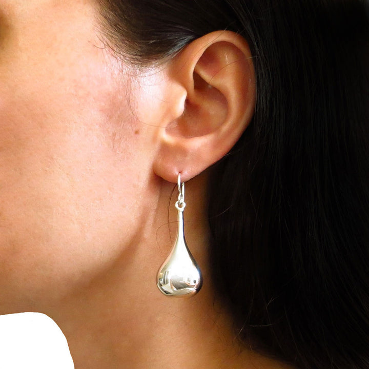 Shiny 925 Sterling Silver Teardrop Earrings