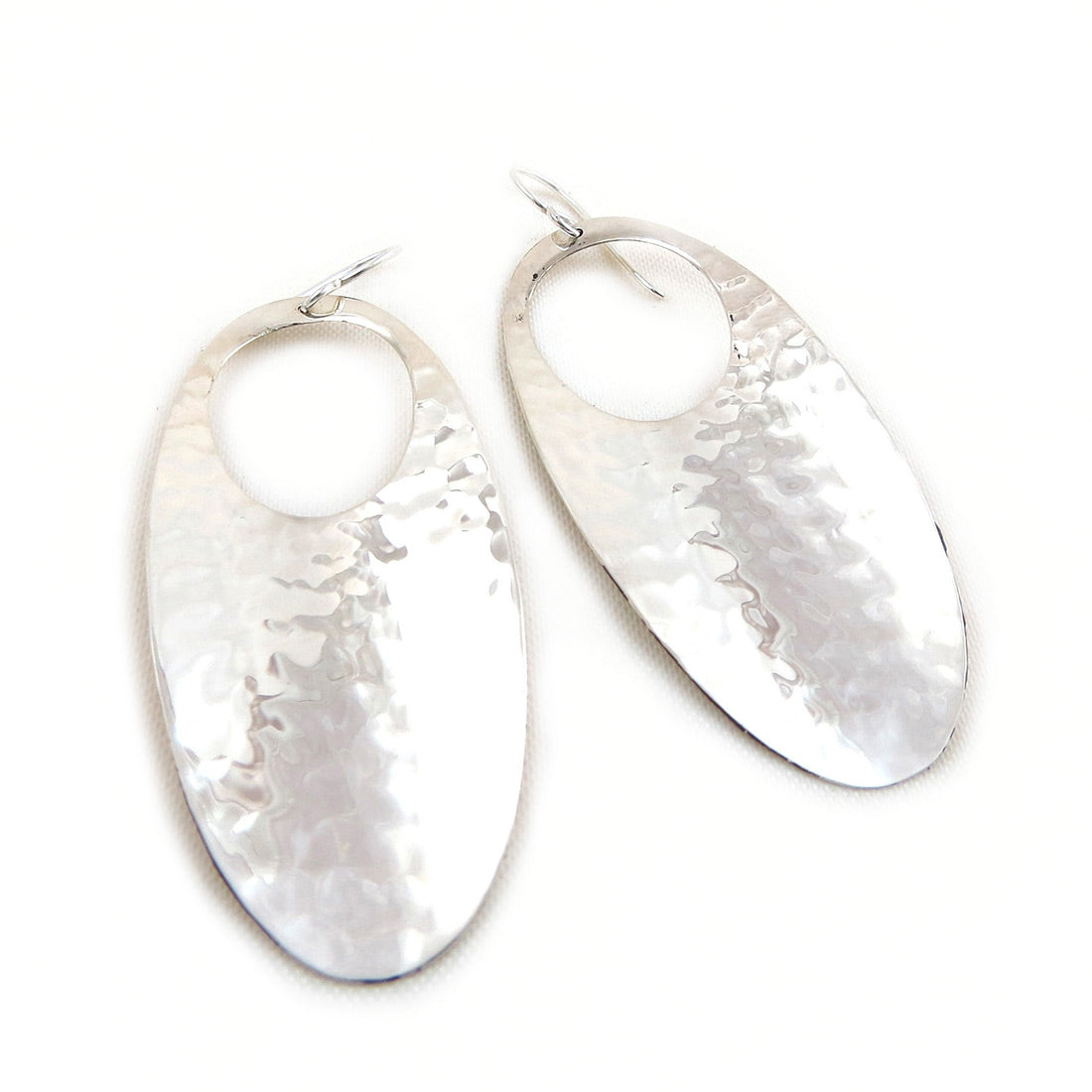 Long Sterling Silver Hammered Earrings – The Mexican Collection