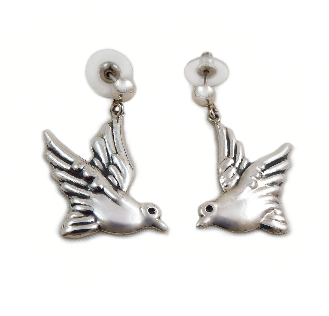 Maria Belen Handmade Dove 925 Sterling Silver Taxco Women's Earrings
