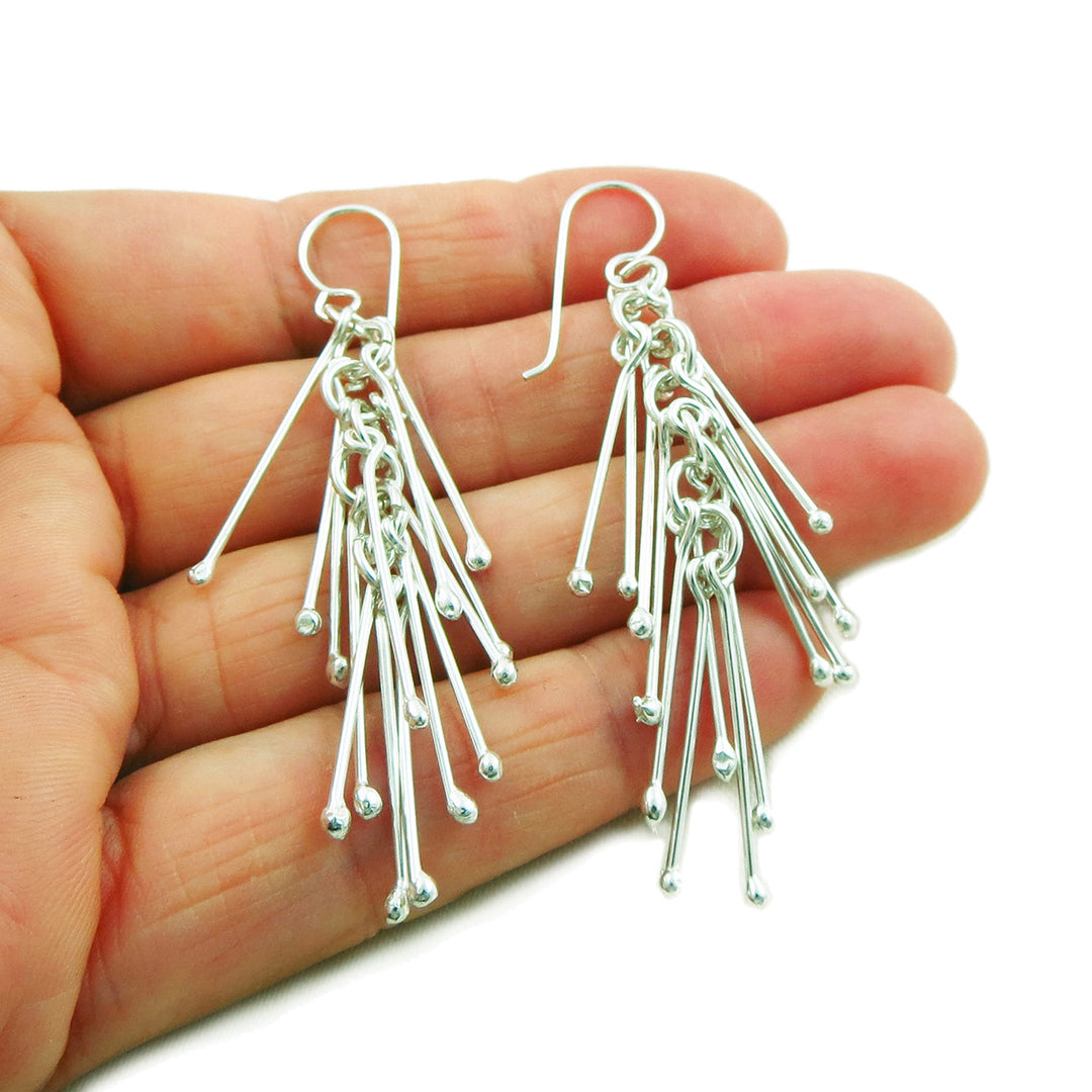 Sticks 925 Sterling Silver Cluster Dangle Earrings for Women