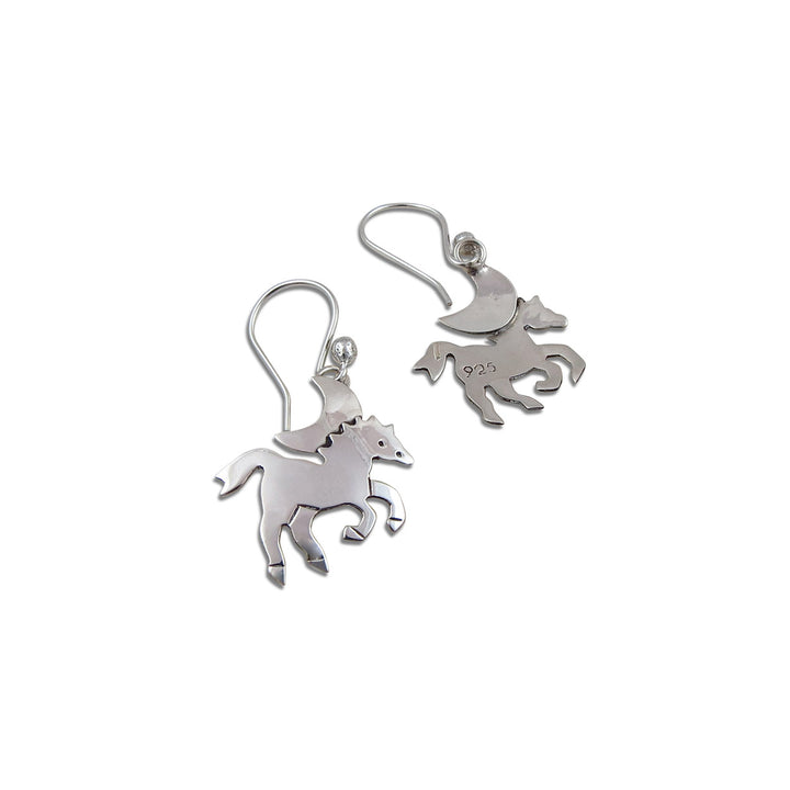 Galloping Horse 925 Sterling Silver Earrings