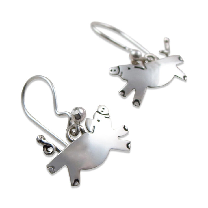 Pigs Can Fly 925 Sterling Silver Earrings
