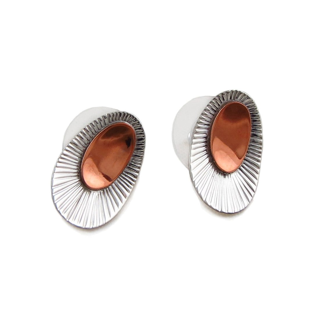 Handmade 925 Sterling Silver and Copper Earrings