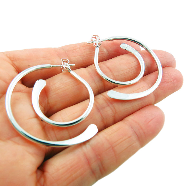 Two Way 925 Sterling Silver Detachable Hoop Earrings