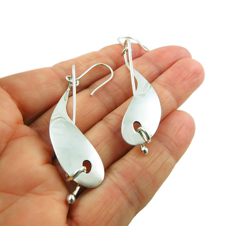 Long 925 Sterling Silver Drop Earrings