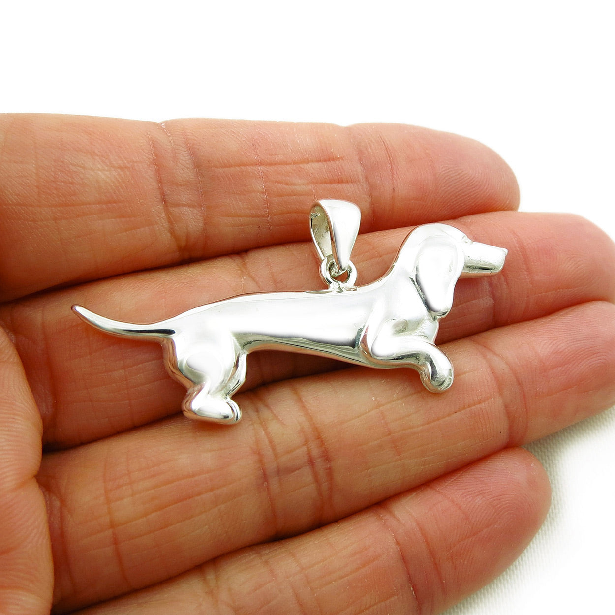 Dachshund Sterling Silver Canine Sausage Dog Pendant – The Mexican