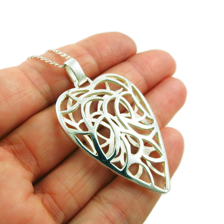 Sterling Silver Vine Heart Necklace