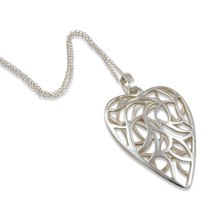 Sterling Silver Vine Heart Necklace