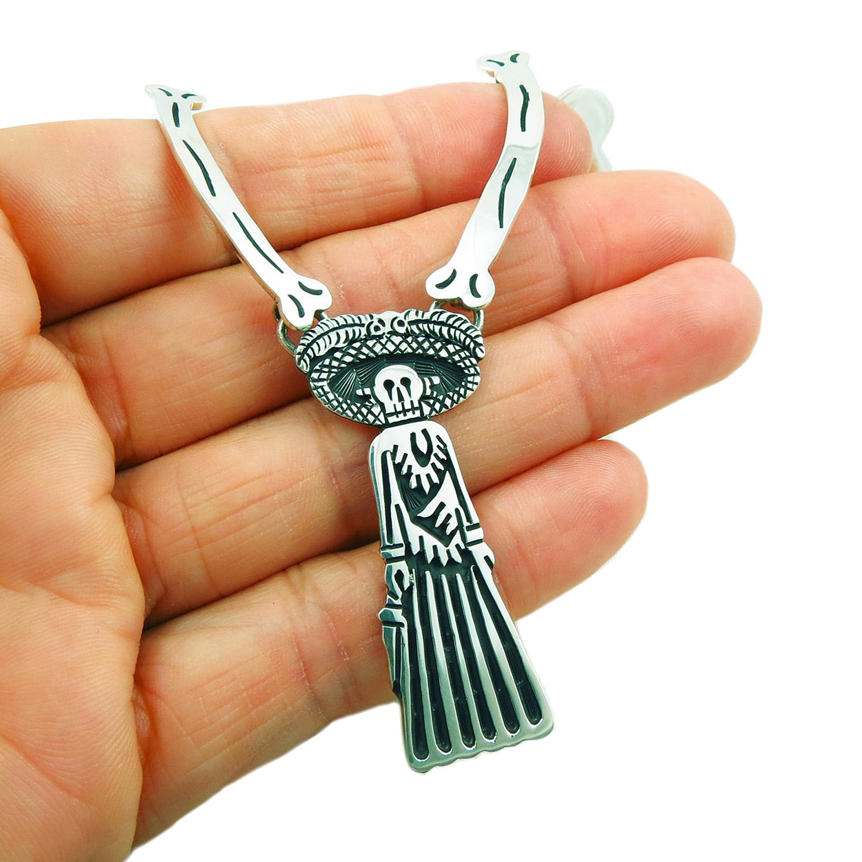 Mexican silver necklace on sale 925