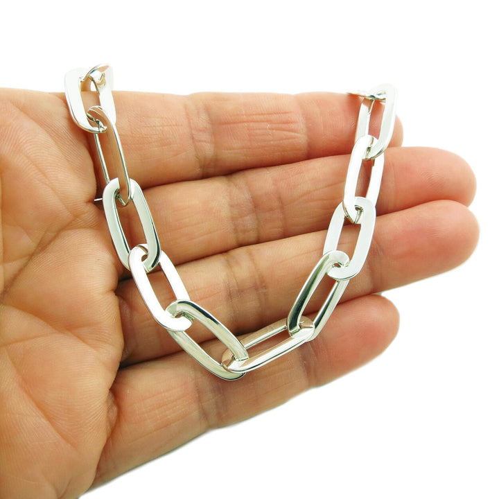 Chunky Women's 925 Sterling Silver Curb Chain Handmade Necklace