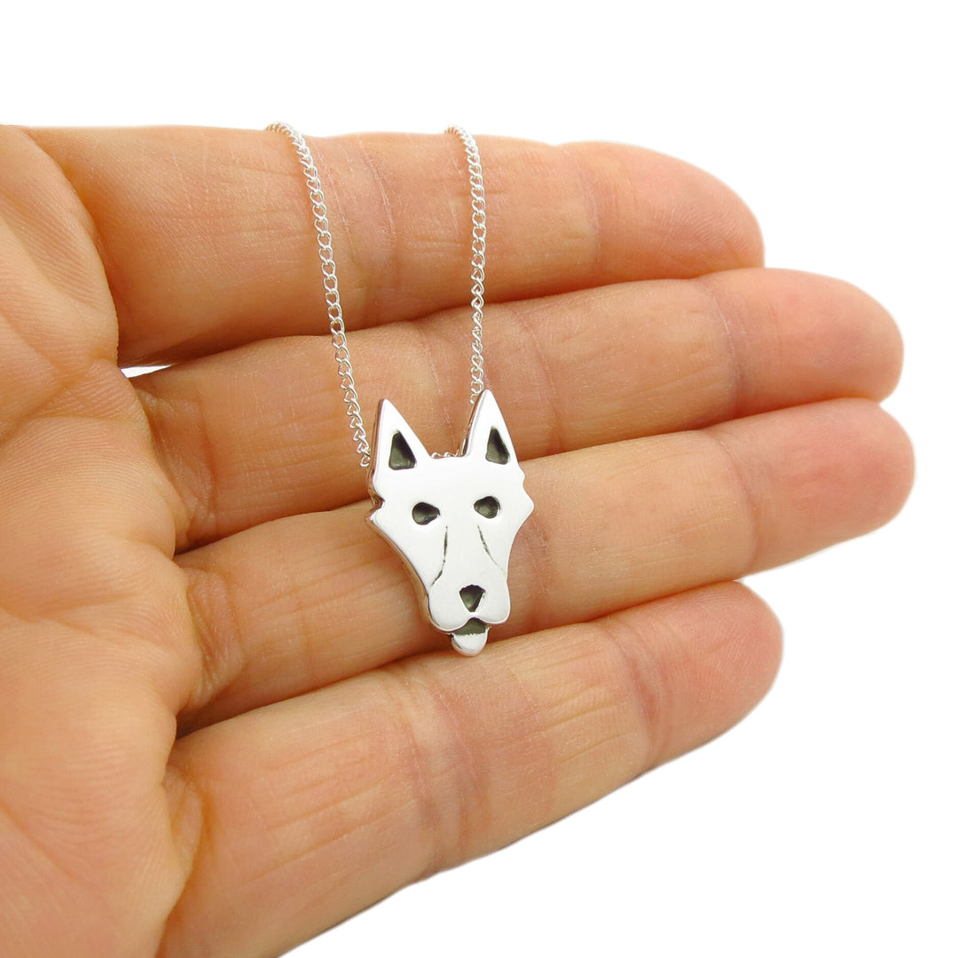 Sterling Silver Wolf Pendant Necklace