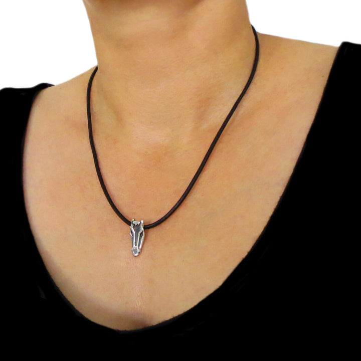 Horse Head 925 Sterling Silver Equestrian Necklace