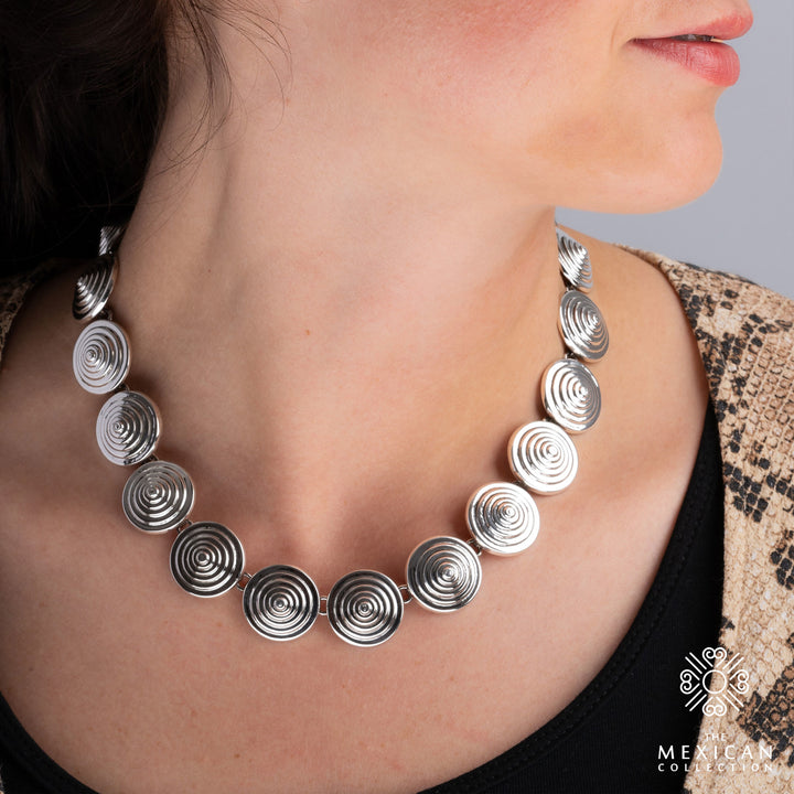 Designer Maria Belen Taxco Hallmarked Sterling 925 Silver Cone Necklace