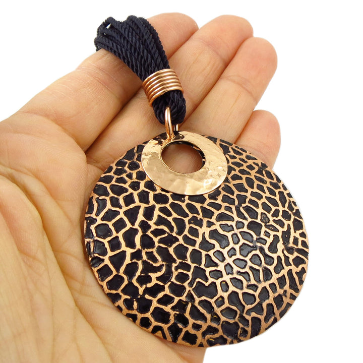 Animal Print Large Copper Necklace