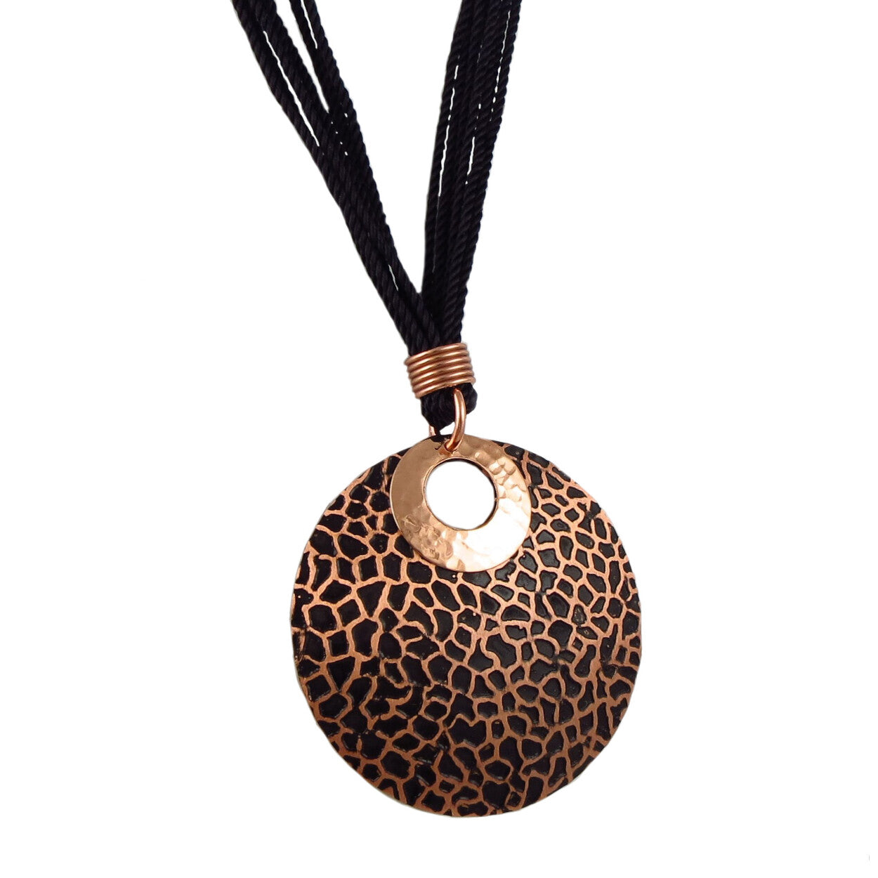 Large Copper Necklace Animal Print Design