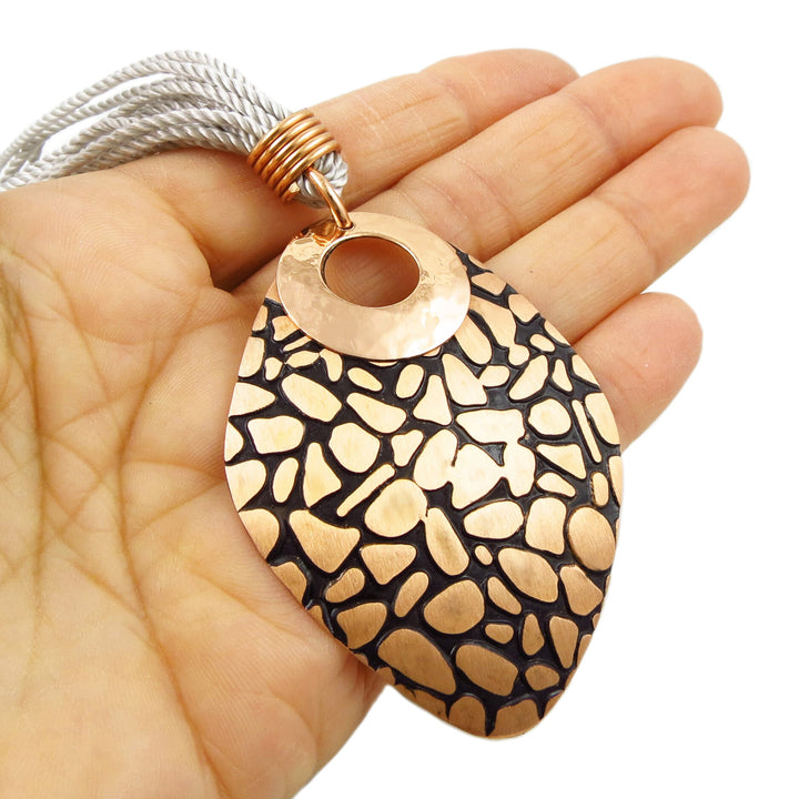 Solid Copper Animal Print Necklace