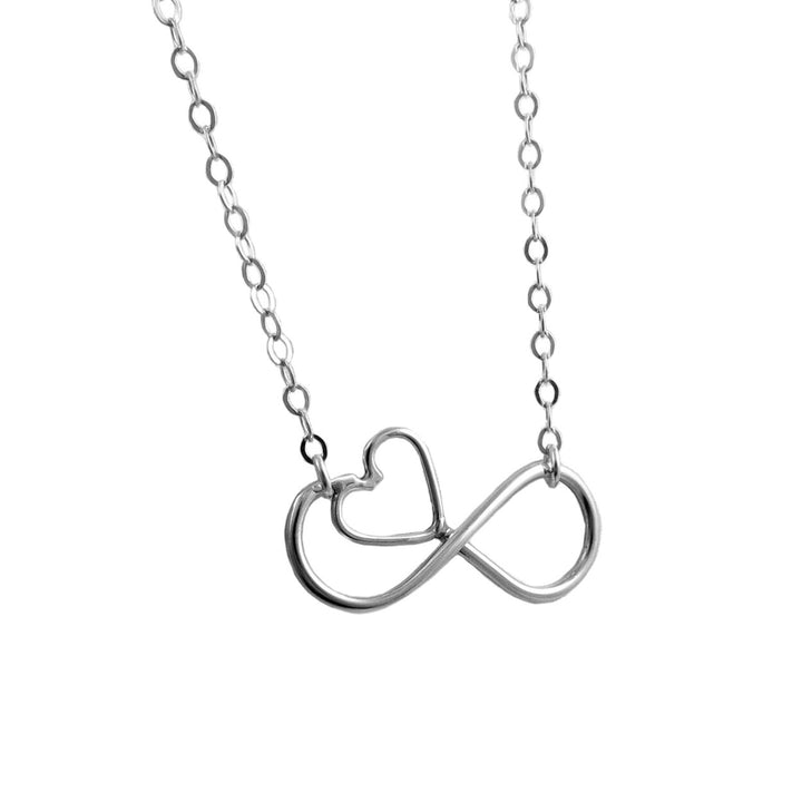 Infinity Love Heart 925 Silver Chain Necklace