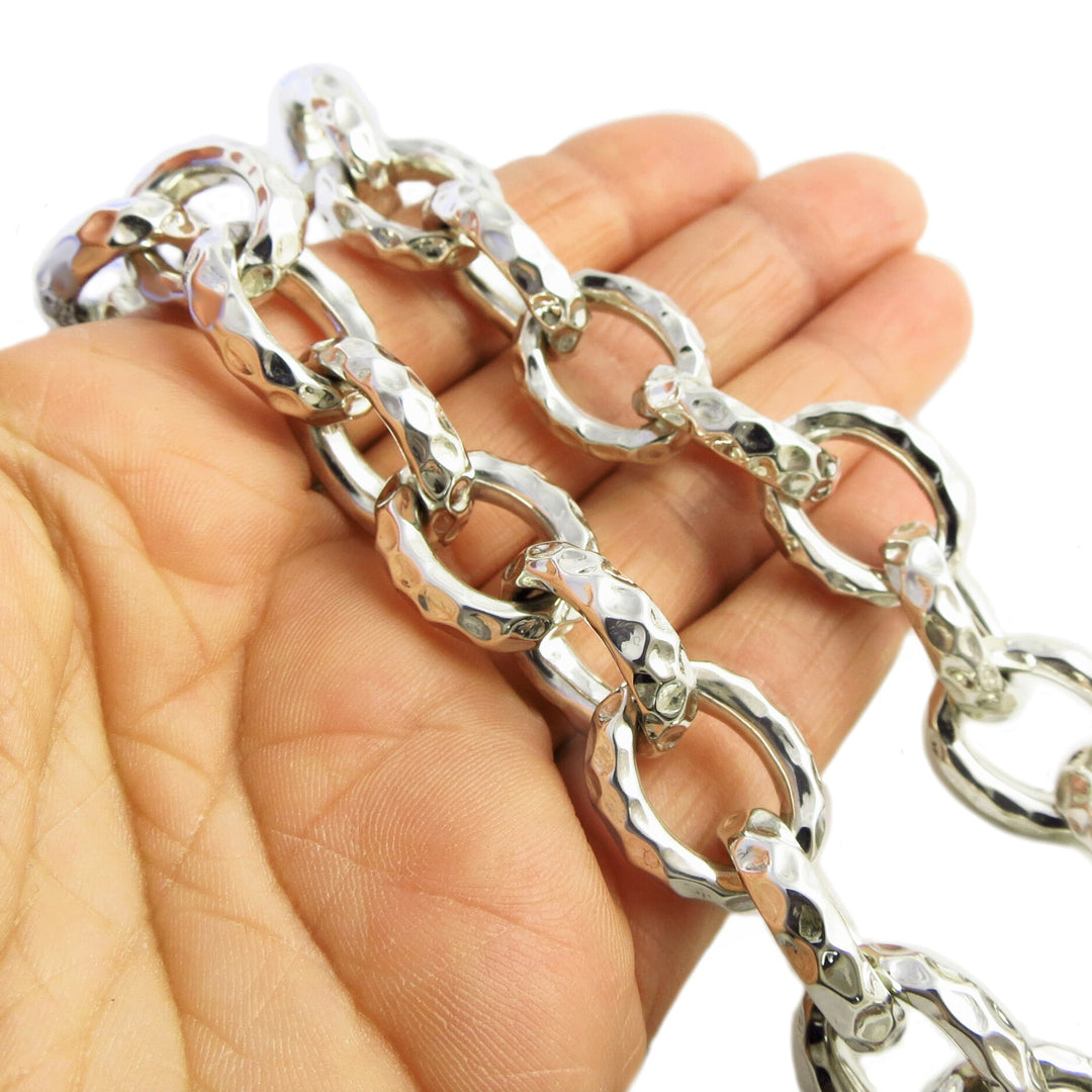 Large Chunky Curb Chain Hallmarked Sterling Silver Necklace