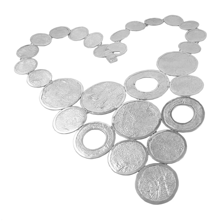 Maria Belen Reticulated Sterling Silver Circle Necklace
