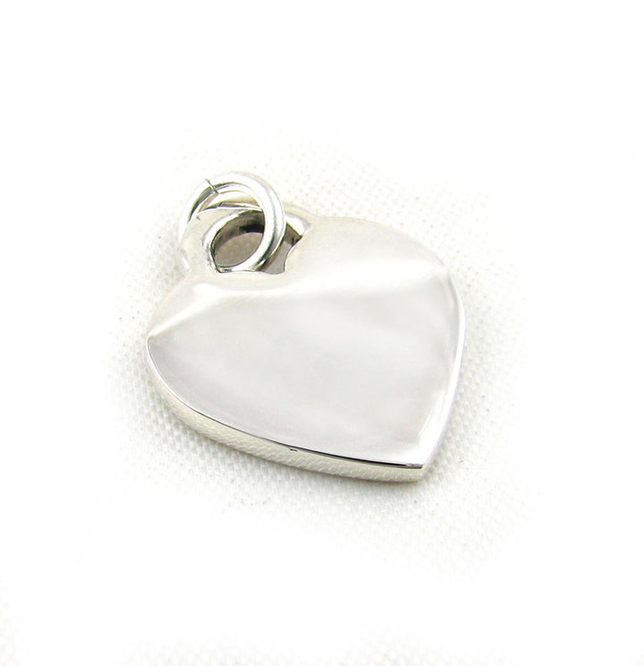 Love Heart Sterling Silver Flat Tag Pendant Necklace