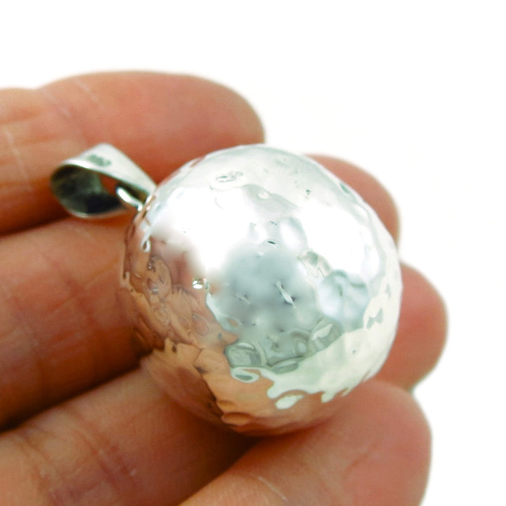 Hallmarked Sterling 925 Silver Ball Bead Bola Chime Pendant