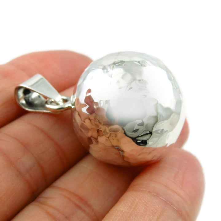 Hallmarked Sterling 925 Silver Ball Bead Bola Chime Pendant