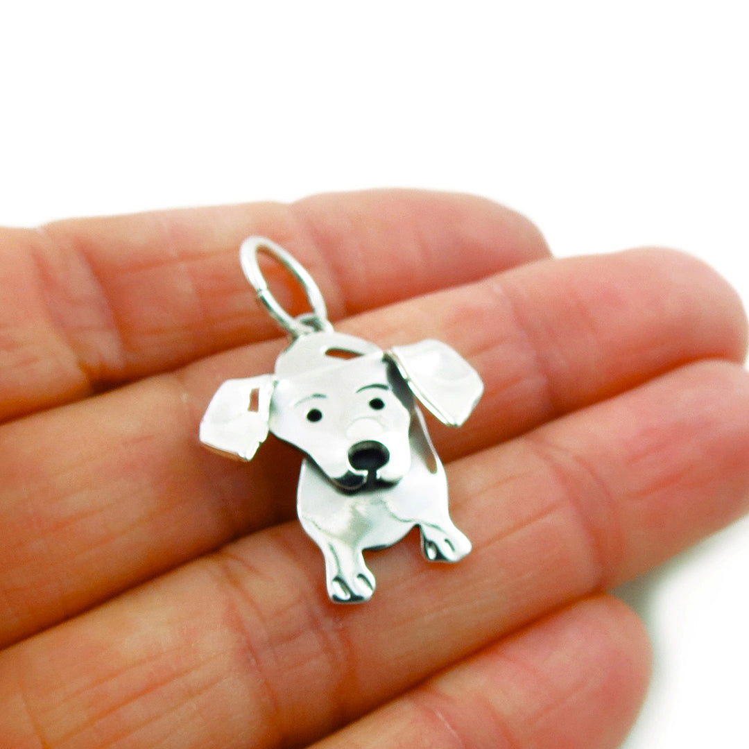 925 Sterling Silver Dachshund Sausage Dog Pendant Necklace