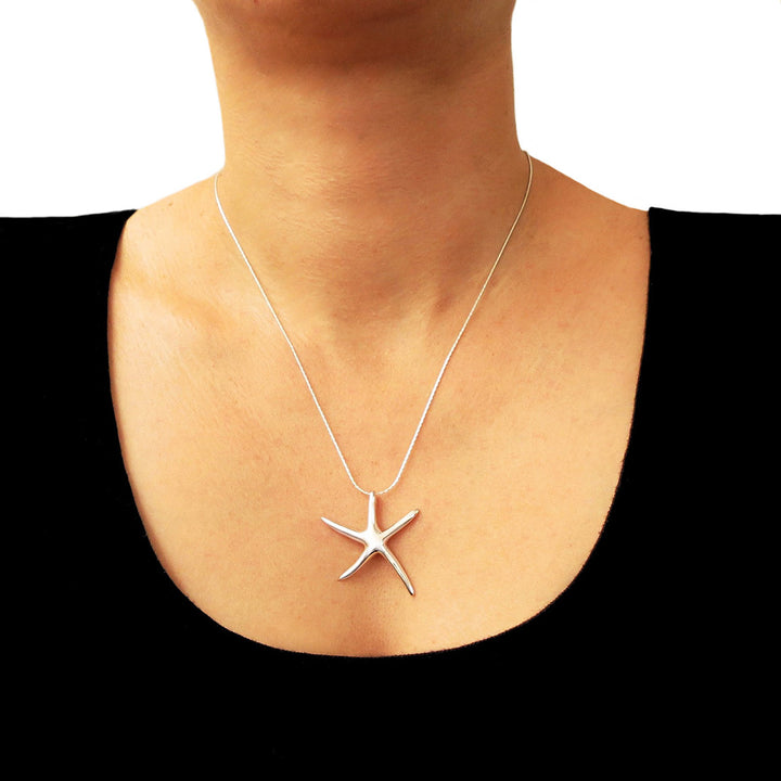 Starfish 925 Sterling Silver Pendant Necklace
