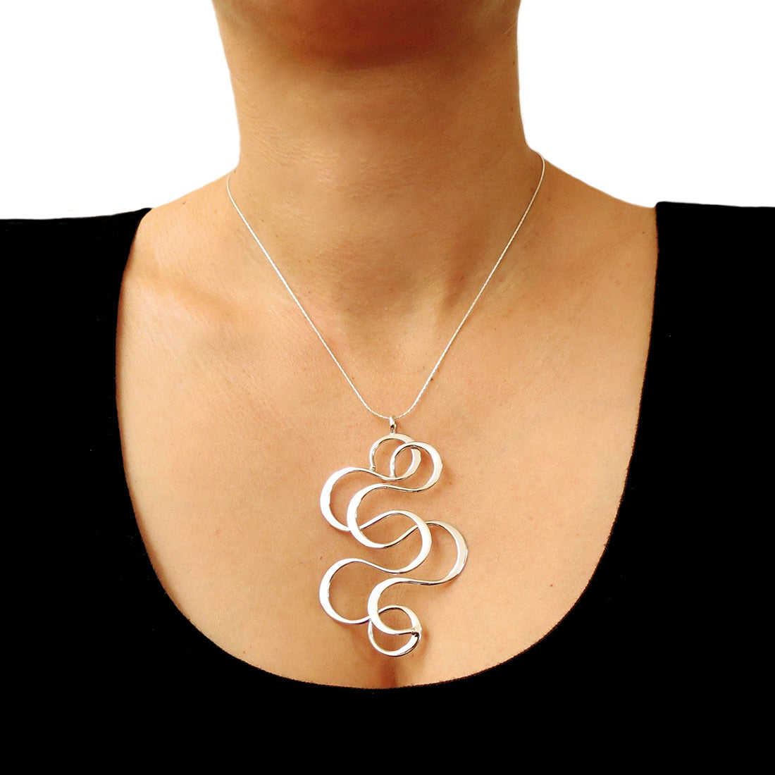 Silver swirl clearance necklace