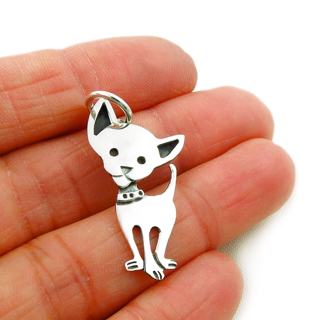 Chihuahua Dog Sterling Silver Animal Pendant