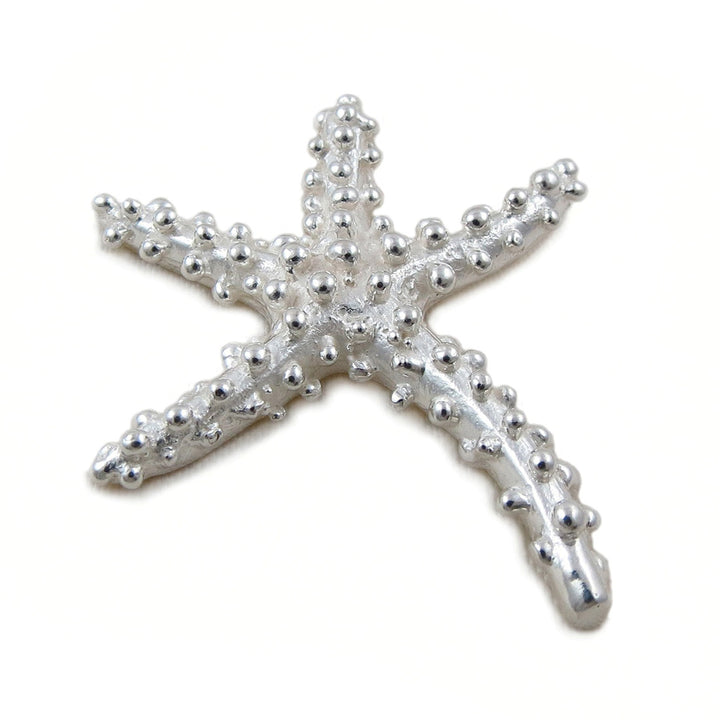 Large Sterling Silver Starfish Pendant Necklace