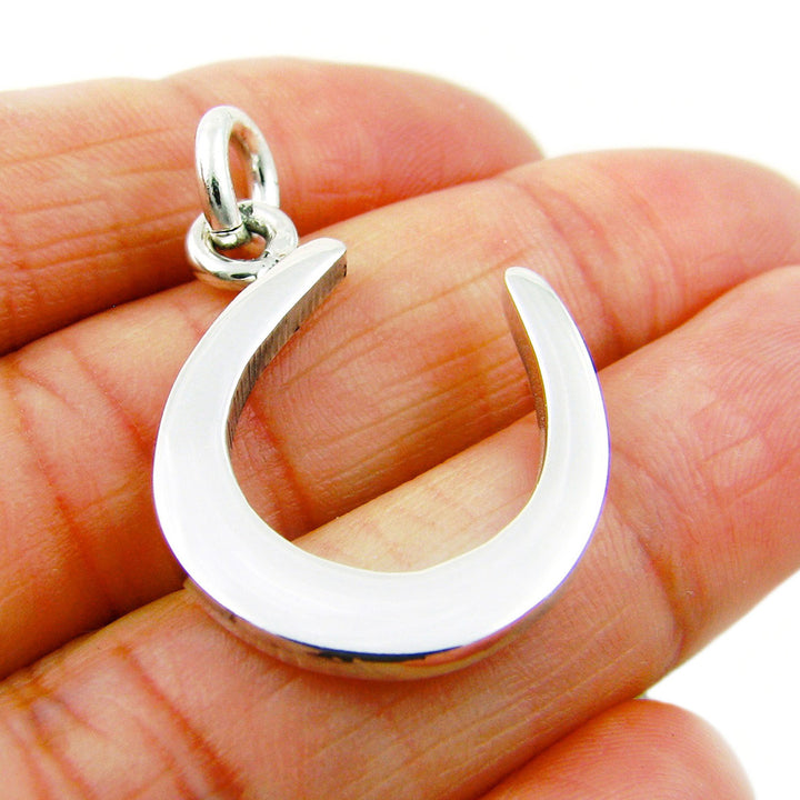Lucky Horseshoe 925 Sterling Silver Pendant in a Gift Box