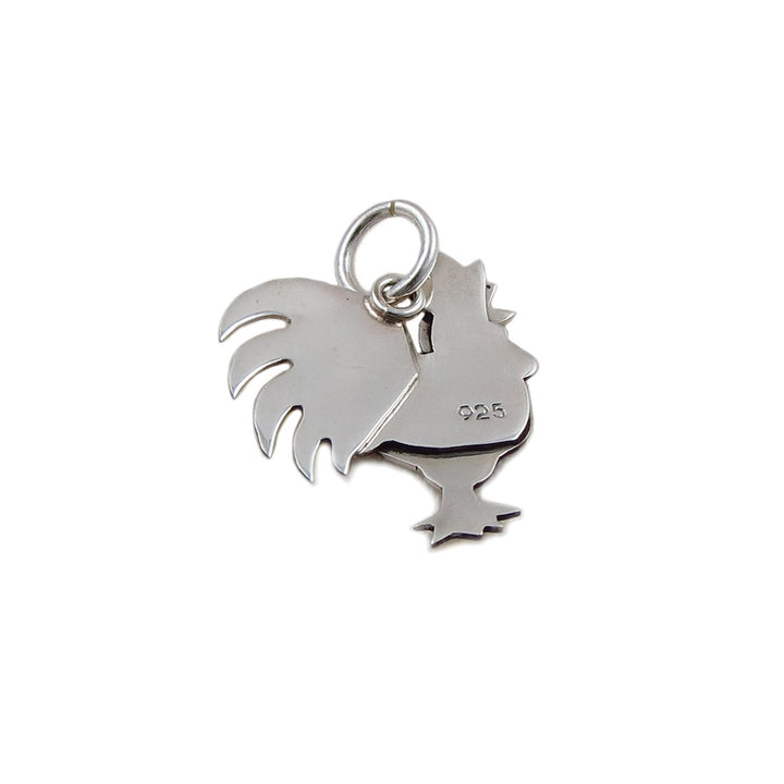 Cockerel Rooster Sterling Silver Farm Bird Design Pendant