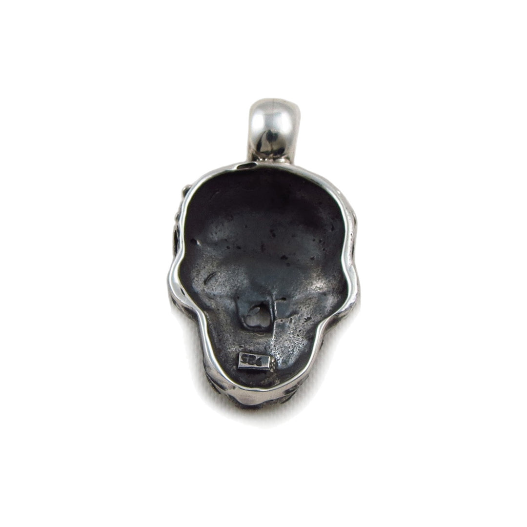 Mexican Day of the Dead Sterling Silver Skull and Flowers La Catrina Pendant