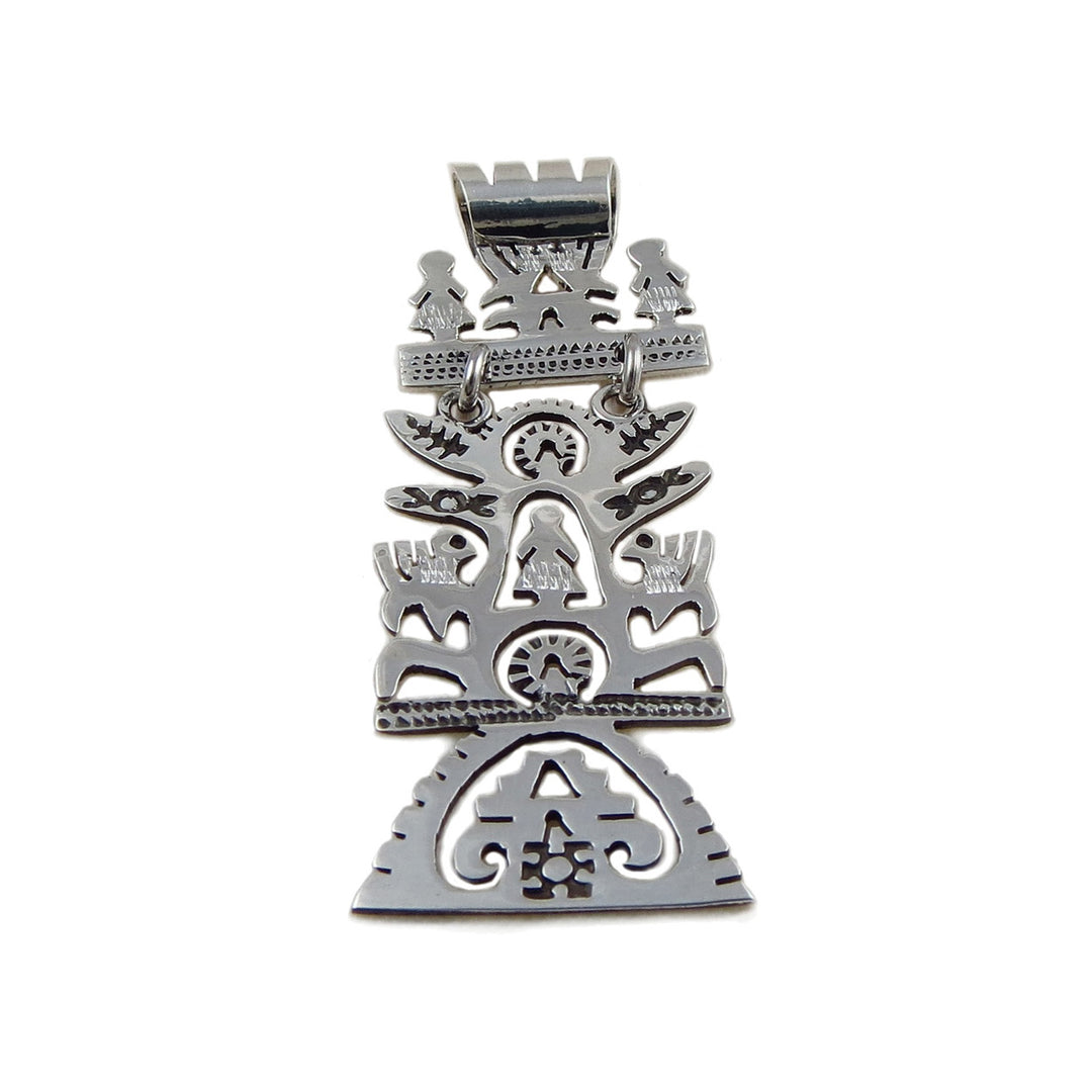 Mexican Tree of Life Sterling Silver Pendant Necklace