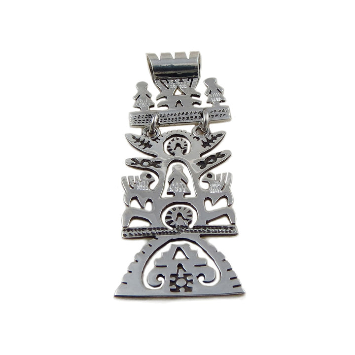 Mexican Tree of Life Sterling Silver Pendant Necklace