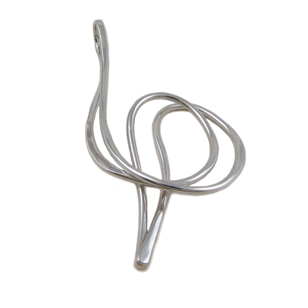 Sterling Silver Large Spiral Pendant - Handmade