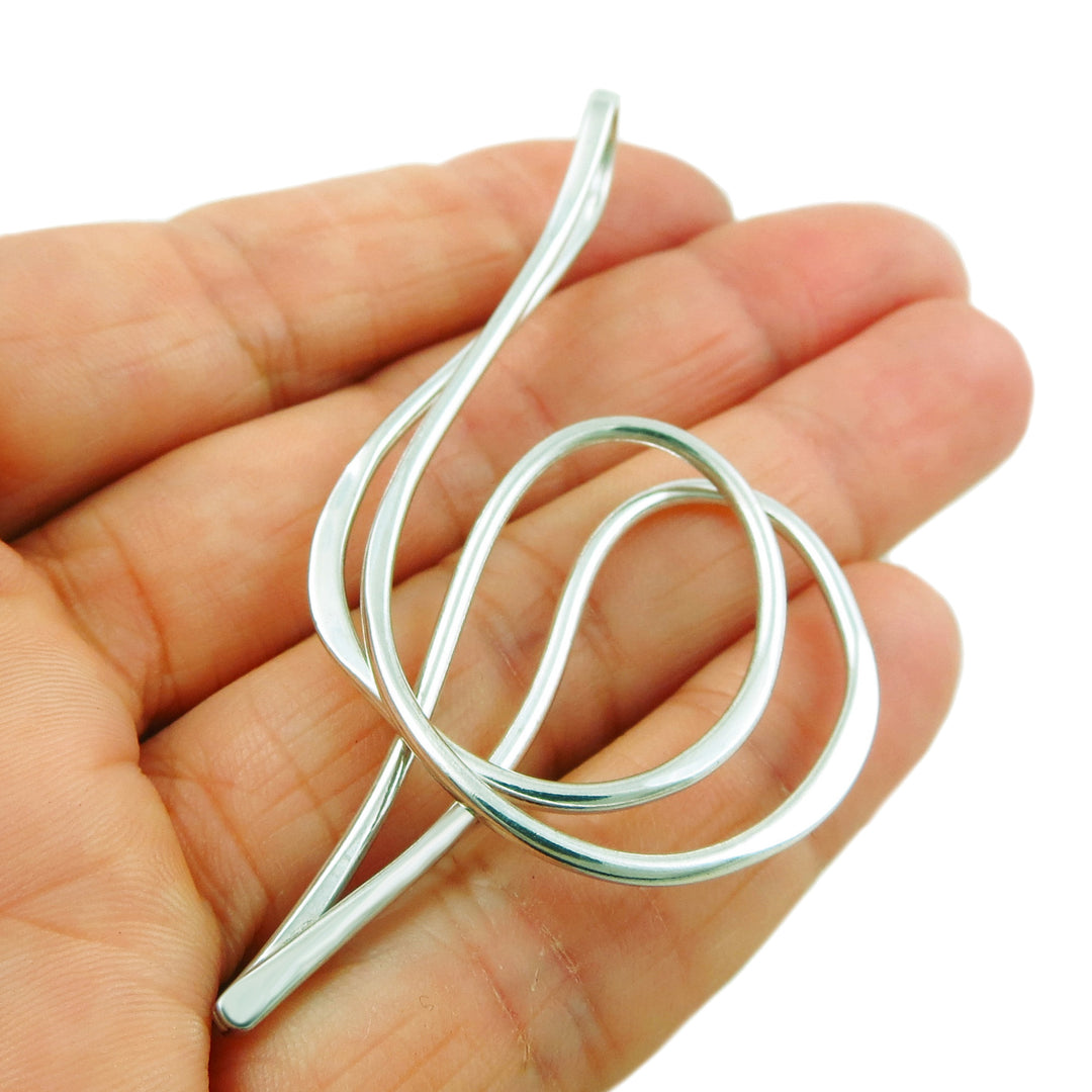 Sterling Silver Large Spiral Pendant - Handmade