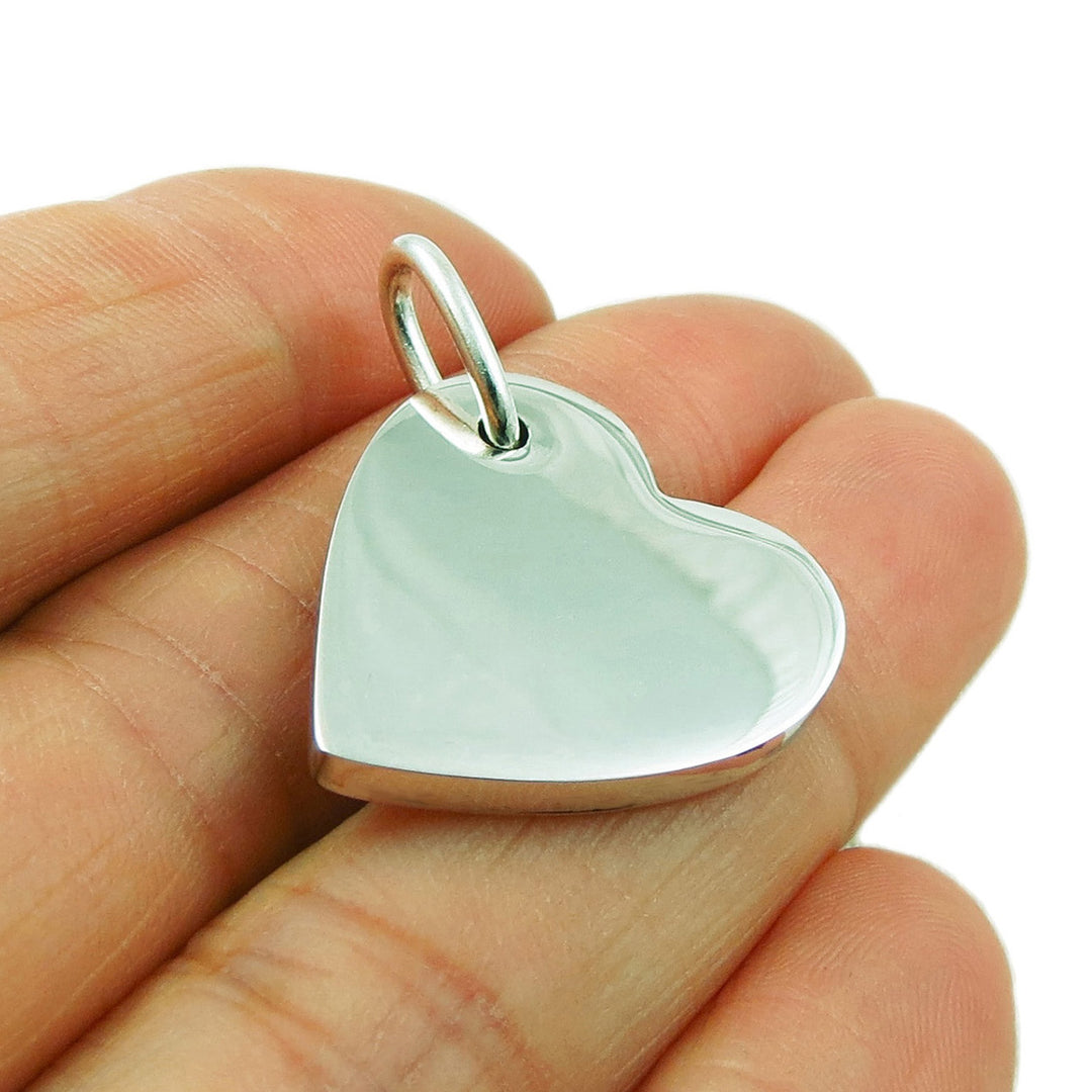 Classic Sterling Silver Love Heart Tag Pendant